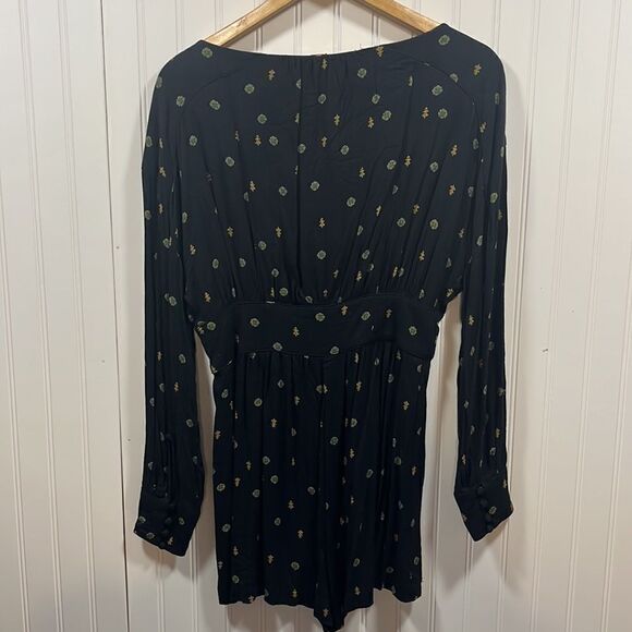 Free People love grows keyhole black button down playsuit romper - Picture 8 of 8